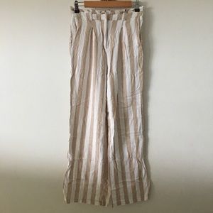 Wide Leg Linen Blend Pants Sz M